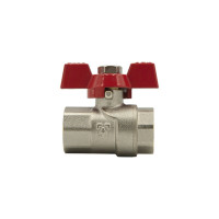 Кран кульовий 1/2" внутрішня * 1/2" внутрішня червоний метелик RAFTEC