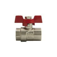 Кран кульовий 1/2" внутрішня * 1/2" внутрішня червоний метелик RAFTEC