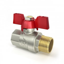 Кран кульовий 1/2" внутрішня * 1/2" зовнішня RAFTEC червоний метелик