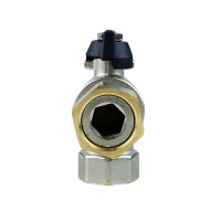 Кран кульовий з накидною гайкою 3/4 кутовий Raftec Black