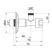 Кран приладовий 1/2" * 3/8" Icma
