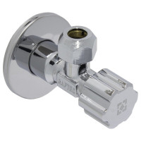 Кран приладовий кутовий 1/2" * 3/8" Raftec з вентельним запірним елементом