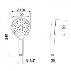 Лійка душ Qt Rucni A120O3KBB