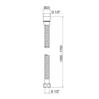 Шланг душ Lidz (CRM) 50 06 150 00 1.5м-1,7м