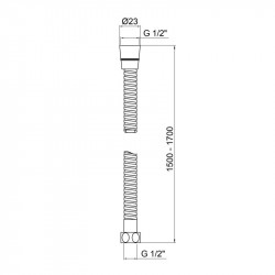 Шланг душ Lidz (CRM) 50 06 150 00 1.5м-1,7м