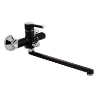 Змішувач для ванни Grand 005 довгий вилив Black (k35) Qtap