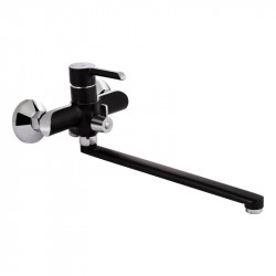 Змішувач для ванни Grand 005 довгий вилив Black (k35) Qtap