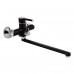 Змішувач для ванни Grand 005 довгий вилив Black (k35) Qtap