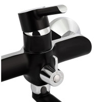 Змішувач для ванни Grand 005 довгий вилив Black (k35) Qtap
