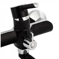 Змішувач для ванни Grand 005 довгий вилив Black (k35) Qtap