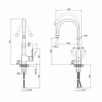 Змішувач Linea CRW 007F для кухні U (k35) QT