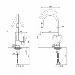 Змішувач Linea CRW 007F для кухні U (k35) QT