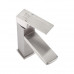 Змішувач для раковини Kubis 001F низький вилив Nickel (k35) Lidz