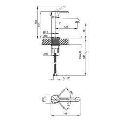 Змішувач для раковини Grand 001F низький Black (k35) Qtap