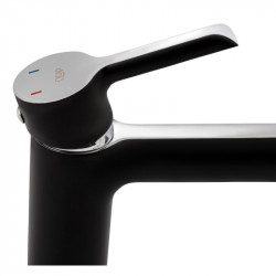 Змішувач для раковини Grand 001F низький Black (k35) Qtap