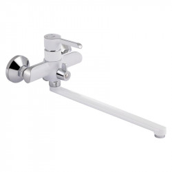 Змішувач для ванни Grand 005 довгий вилив White (k35) Qtap