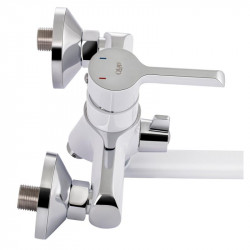 Змішувач для ванни Grand 005 довгий вилив White (k35) Qtap