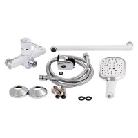 Змішувач для ванни Grand 005 довгий вилив White (k35) Qtap