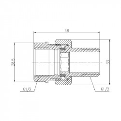 Американка 1/2" пряма хромована Forte