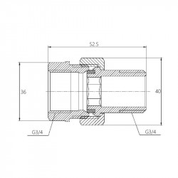 Американка 3/4" пряма хромована Forte