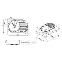 Мийка для кухні 7750 Micro Decor 0,8 мм Lidz