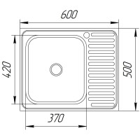 Мийка кухонна UA 50*60 L Polish 0,4мм