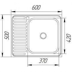 Мийка кухонна UA 50*60 R Polish 0,4мм