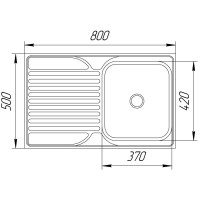 Мийка кухонна UA 50*80 R Polish 0.4мм