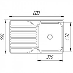 Мийка кухонна UA 50*80 R Polish 0.4мм