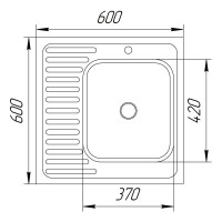 Мийка кухонна UA 60*60 R Polish 0,4мм