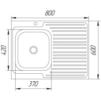 Мийка кухонна UA 60*80 L Polish 0,4мм