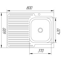 Мийка кухонна UA 60*80 R Polish 0,4мм