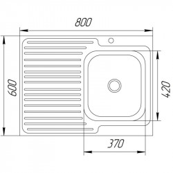 Мийка кухонна UA 60*80 R Polish 0,4мм