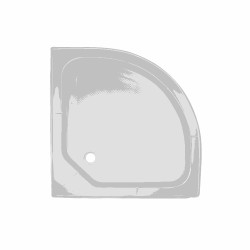Lidz Душовий піддон KAPIELKA ST80x80x15 низький, напівкруглий, діаметр зливу 52 мм