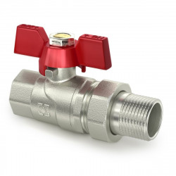 Кран кульовий з американкою 1/2" RAFTEC CSA-011 червоний метелик