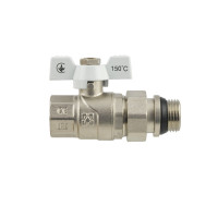 Кран кульовий з американкою 3/4" RAFTEC посилений біла ручка