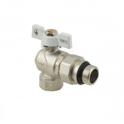 Кран кульовий з американкою 3/4" кутовий RAFTEC WRBS-2 посилений білий метелик