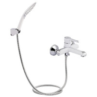Змішувач для ванни Qtap Grand (з душовим гарнітуром) QTGRAWCR006 Chrome\White
