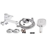 Змішувач для ванни Qtap Grand (з душовим гарнітуром) QTGRAWCR006 Chrome\White