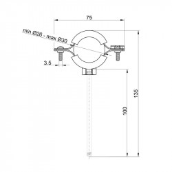 Кріплення хомут з дюбелем 3/4" (26-30) Thermo Alliance