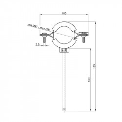 Кріплення хомут з дюбелем 1 1/2" (47-51) Thermo Alliance