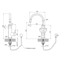 Кран для кухні проточний Lidz (CRW) 95 00 059