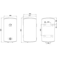 Водонагрівач електричний Thermo Alliance 50 л SLIM вертикальний, сухий ТЕН 2,0 кВт D50V20J(D)1-K
