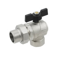 Кран кульовий з американкою 1" кутовий RAFTEC BLACK