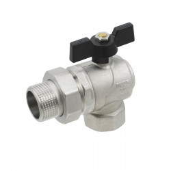 Кран кульовий з американкою 1" кутовий RAFTEC BLACK