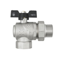 Кран кульовий з американкою 1" кутовий RAFTEC BLACK