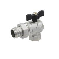 Кран кульовий з американкою 3/4" кутовий Raftec Bkack