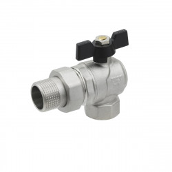 Кран кульовий з американкою 3/4" кутовий Raftec Bkack