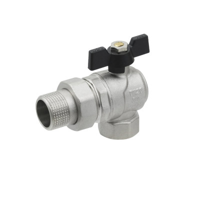 Кран кульовий з американкою 3/4" кутовий Raftec Bkack