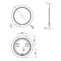Дзеркало Qtap Jay N R590 з LED-підсвічуванням QT07782504W